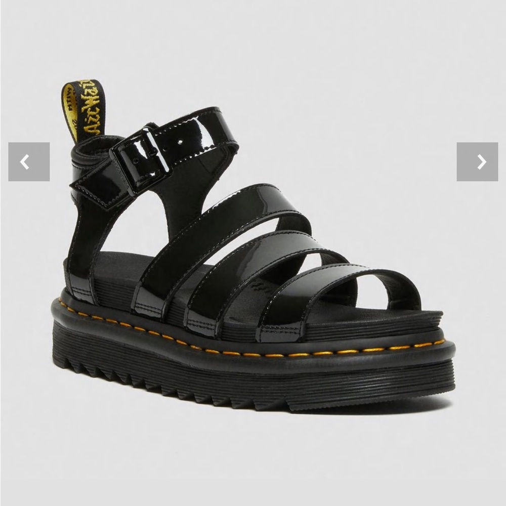 Dr. Marten BLAIRE PATENT LEATHER STRAP SANDALS